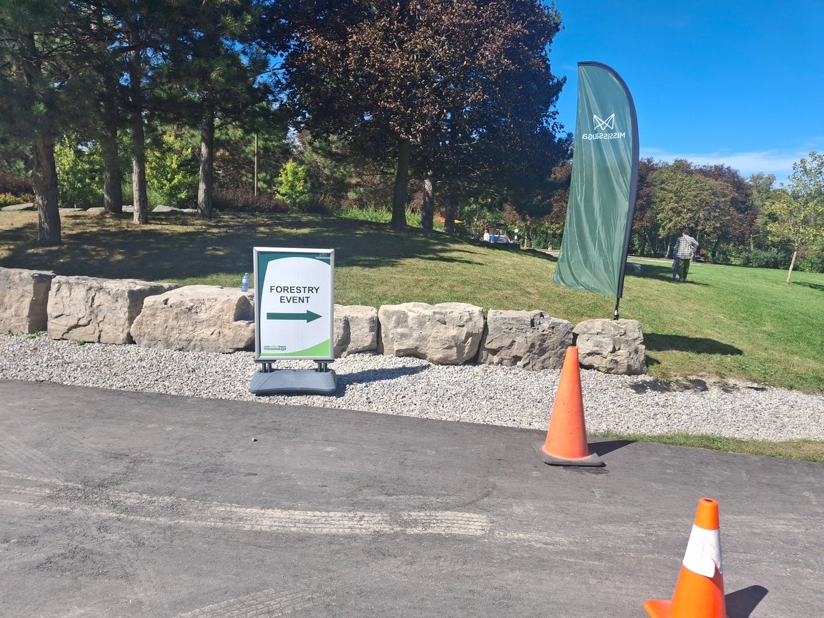 Mississauga's Forestry Event wayfinding sign at Erindale Park.